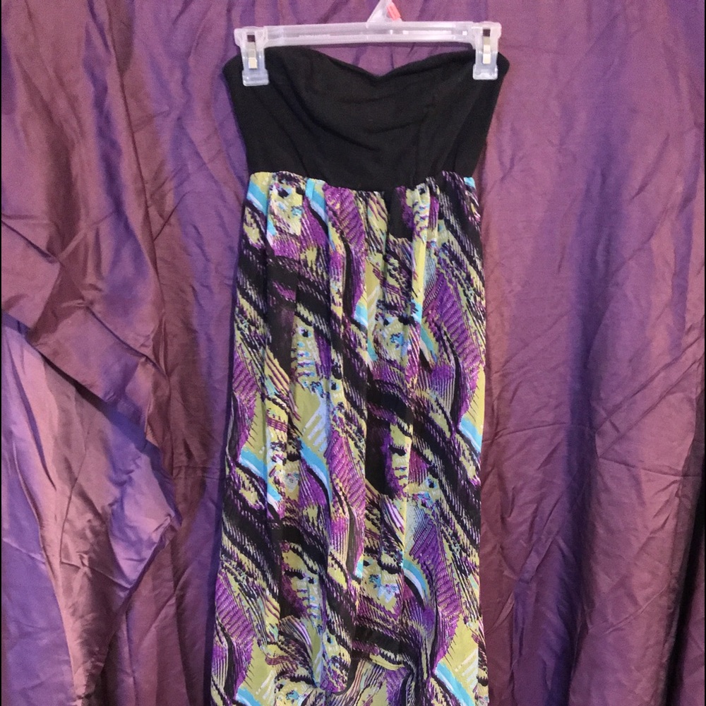 Strapless high-low dress